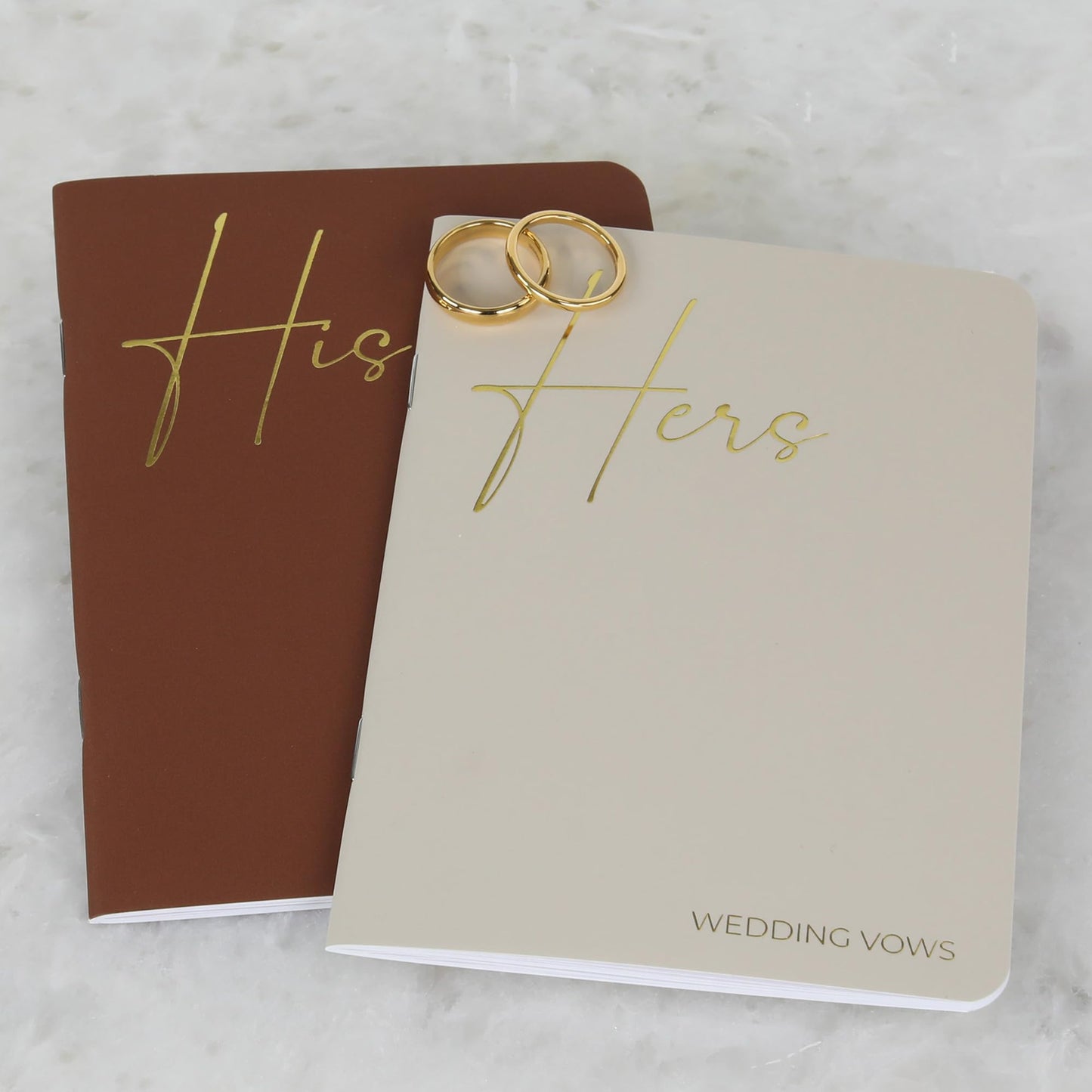 ZICOTO Elegant Vow With Gold Foil Lettering For Your Wedding - Perfectly Sized His and Hers Vow With Plenty Of Pages To Write Whatever is on Your Heart - A Beautiful Addition For The Wedding Day