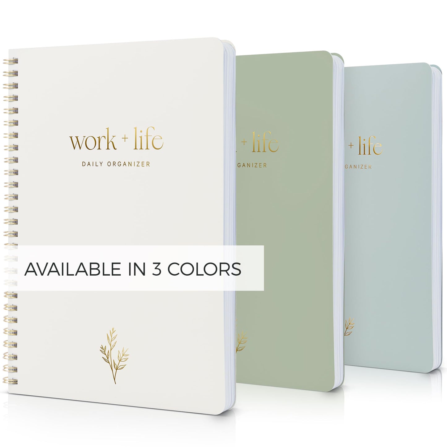 ZICOTO Beautiful Daily Planner and To Do List Notebook - Undated - 9.29 x 6.77 inches - Beige - Spiral Bound - Daily To Do List Notepad - Adult Planner