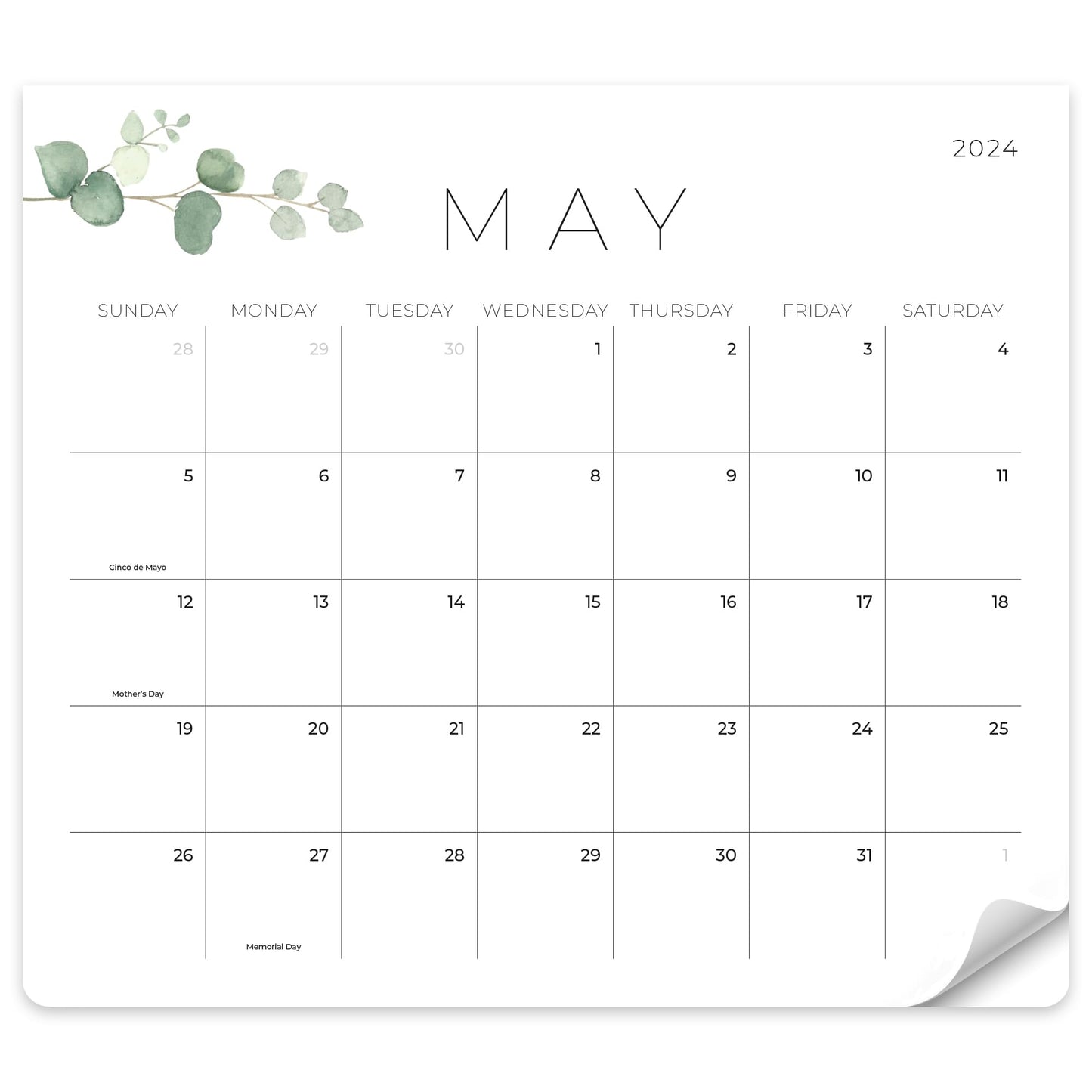 Beautiful 2024 Magnetic Fridge Calendar - Runs from January 2024 Until July 2025 - The Perfect Monthly Refrigerator Calendar With Greenery Designs for Easy Organizing