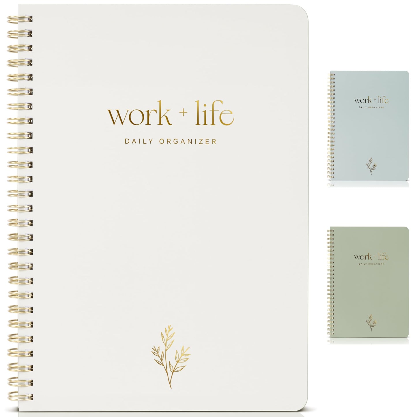 ZICOTO Beautiful Daily Planner and To Do List Notebook - Undated - 9.29 x 6.77 inches - Beige - Spiral Bound - Daily To Do List Notepad - Adult Planner