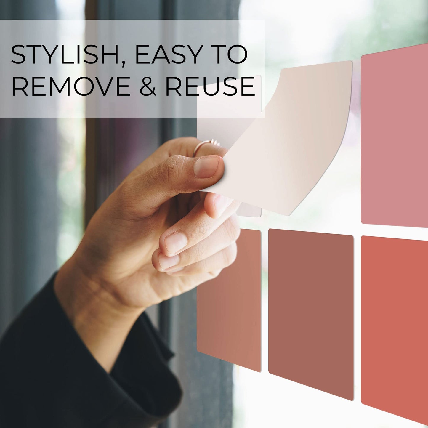 Reusable Dry Erase Sticky Notes Set of 12 - Beautiful 3" x 3" Pastel Notes are Easy to Use & Save Paper - Organize All Office Work or Home Tasks - Easily Stick On Walls, Fridge, Doors Or Windows