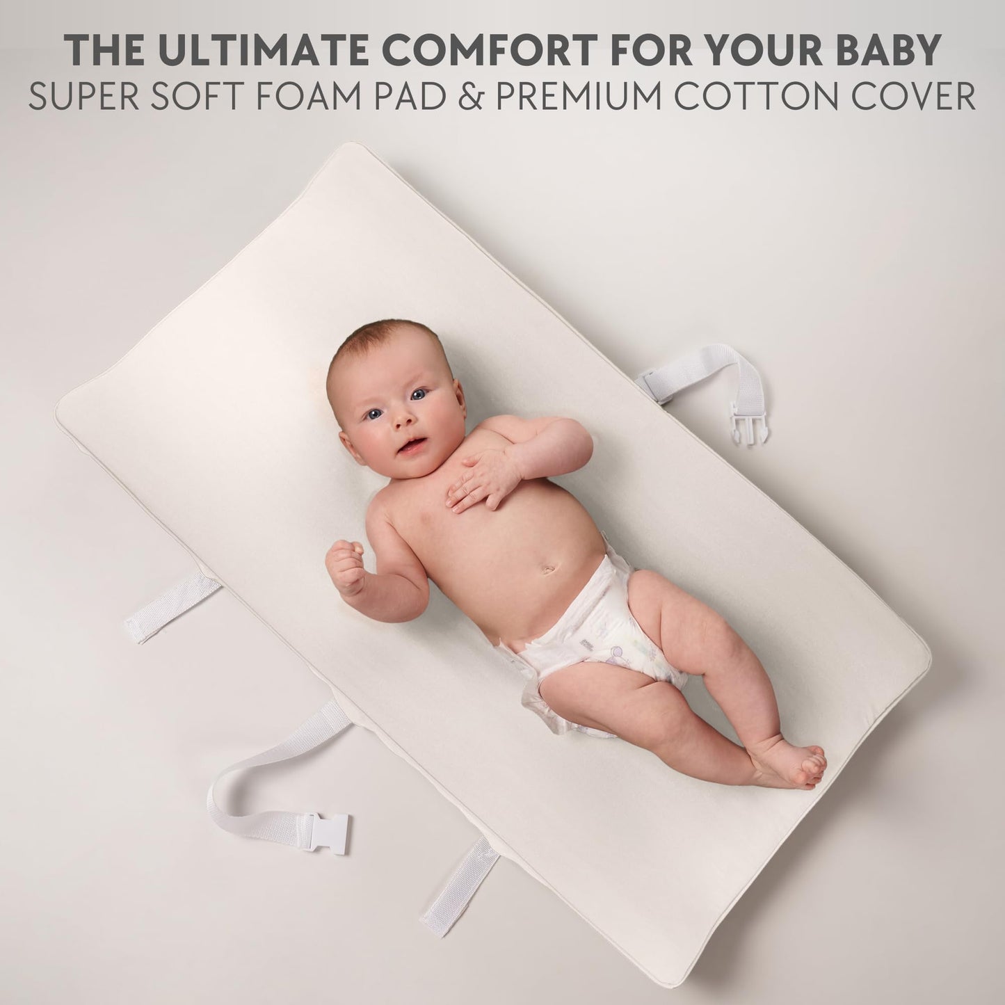 Soft Baby Diaper Changing Pad with Cotton Cover - Waterproof Changing Table Topper with Washable Cover and Safety Straps Fits All Standard Dressers - The Perfect Pad for Your Baby Girl or Boy