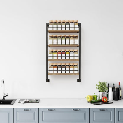 ZICOTO Space Saving Spice Rack Organizer Shelf for Wall Mount - Easy To Install Modern Hanging Racks For up to 56 Jars - Perfect Seasoning Organizer For Your Kitchen