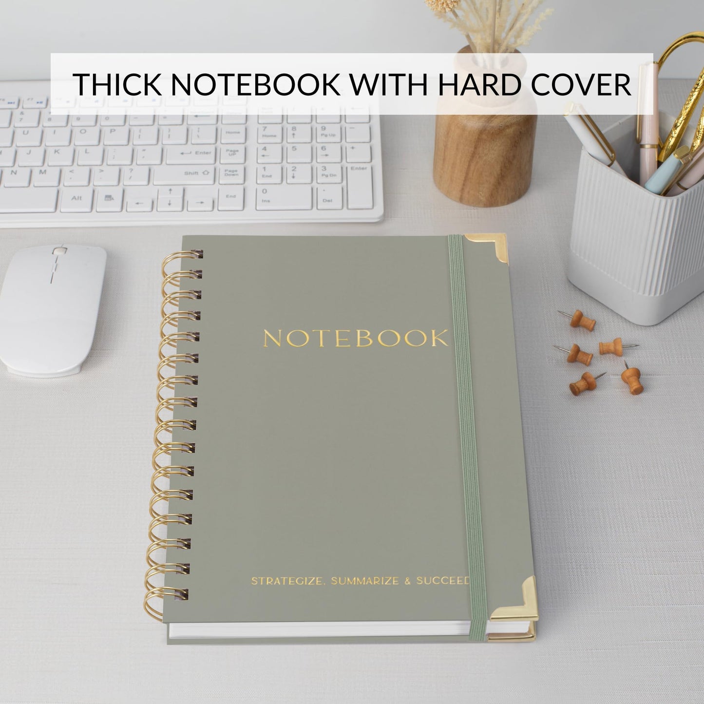 Beautiful Thick Meeting Notebook For Work - Perfect To Keep Track Of +200 Meetings - Stylish And Effective Office Planner Supplies for Women & Men to Organize All Your Agendas Or Business Projects