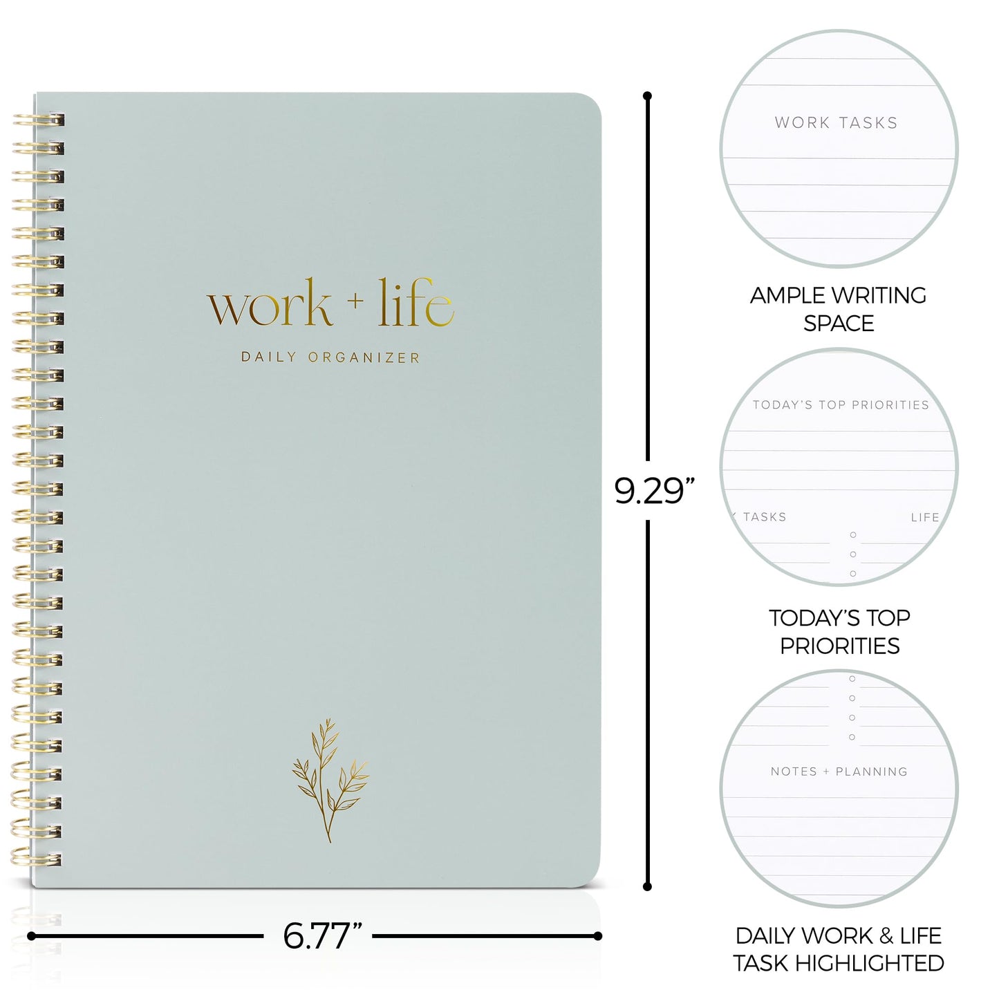 Beautiful Daily Planner and To Do List Notebook For Work And Life - The Perfect Undated Planner to Easily Organize Tasks and Appointments - Stylish Office and School Supplies for Women