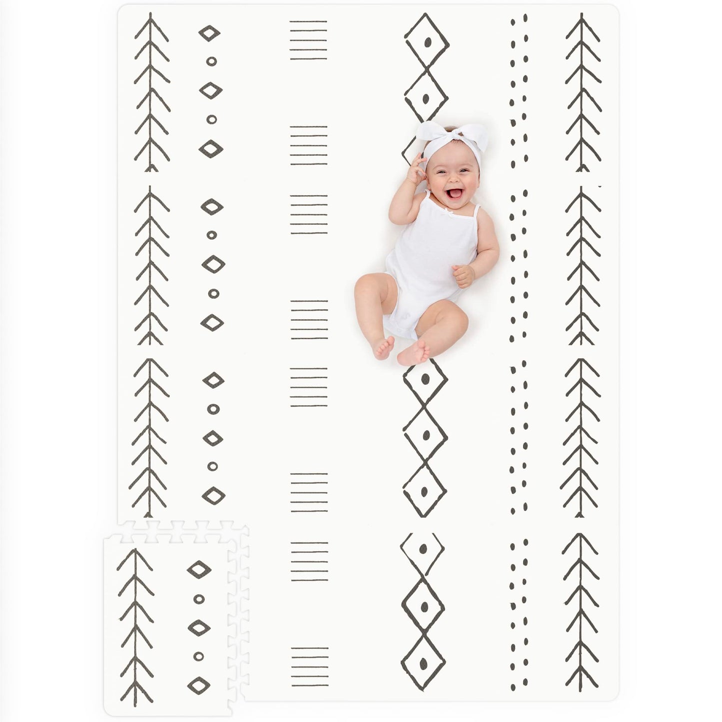 Stylish Baby Play Mat for Your Baby Boy or Girl - Large and Soft Floor Mat Creates A Safe Play Area for Little Ones - A Beautiful Playmat Made of Soft Foam Tiles Fits Nicely As A Kids Playroom Rug