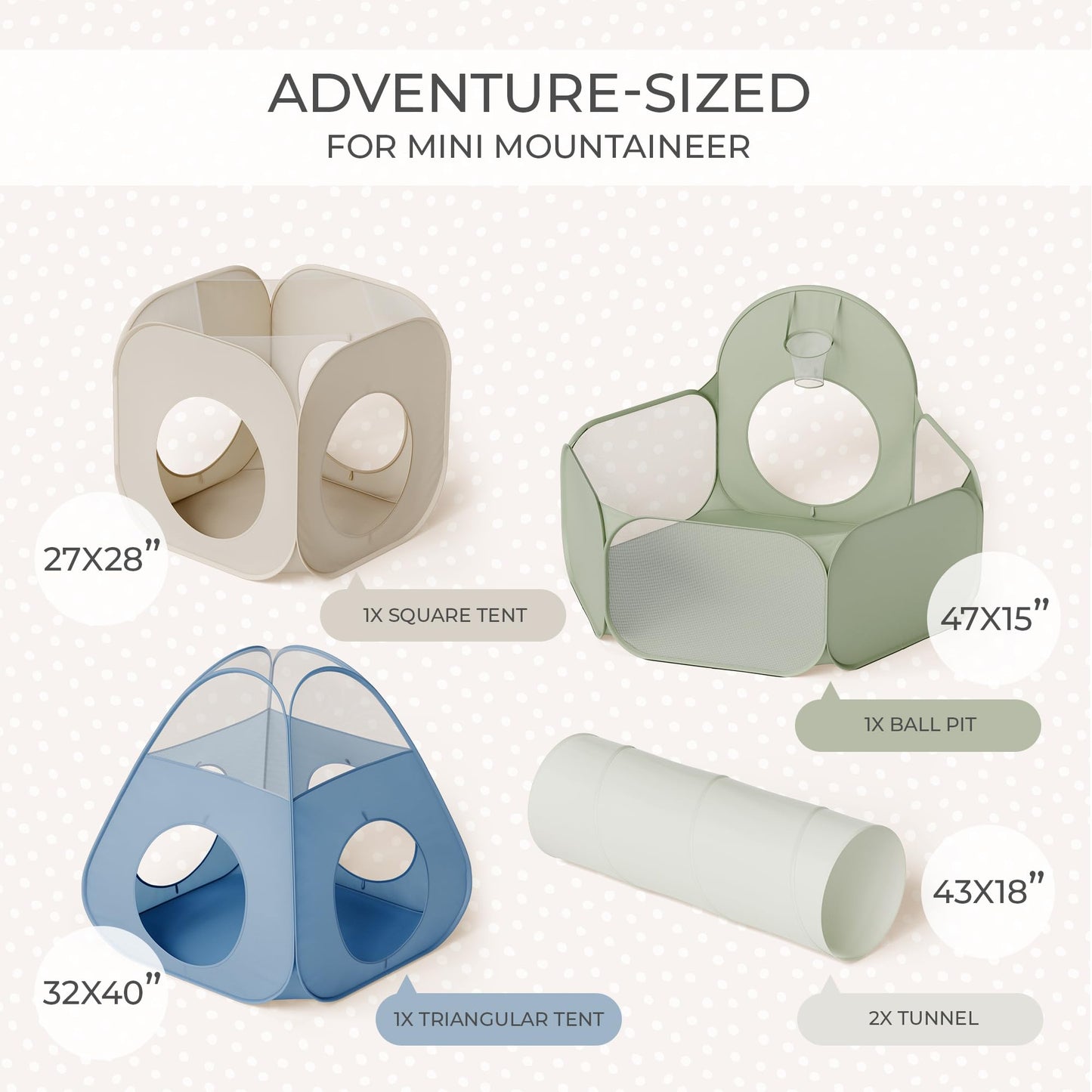 Stylish Play Tents and Tunnel Toy Set for Toddlers - A Fun Pop-Up Tent with Crawl Tunnels and a Ball Pit - A Great Gift for Babies That Sets Up in Seconds and Gives Kids 1-3 Unlimited Indoor Fun