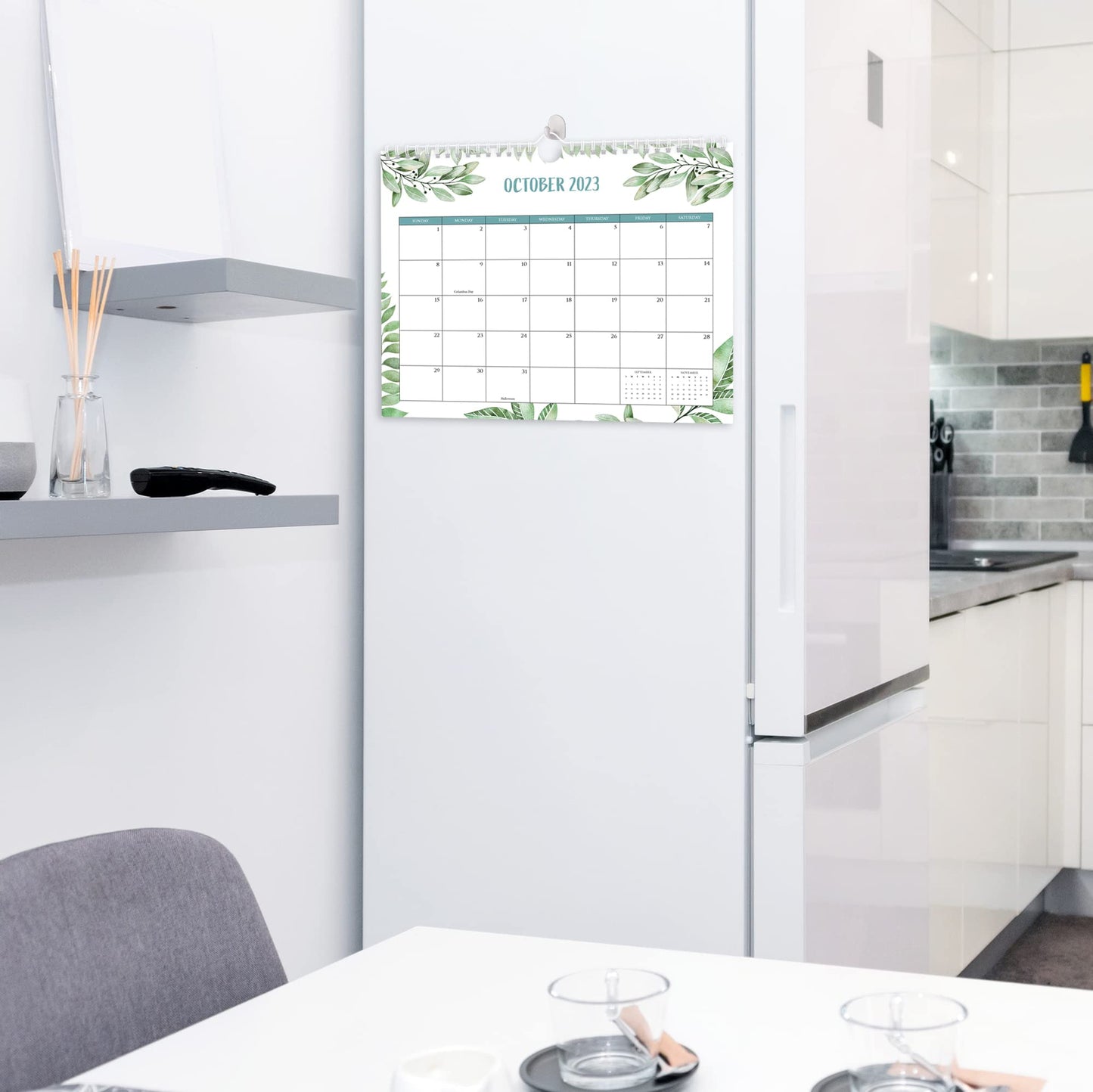Aesthetic Greenery Wall Calendar - Runs Until July 2024 - The Perfect Monthly Calendar for Easy Planning - Incl. All of 2023