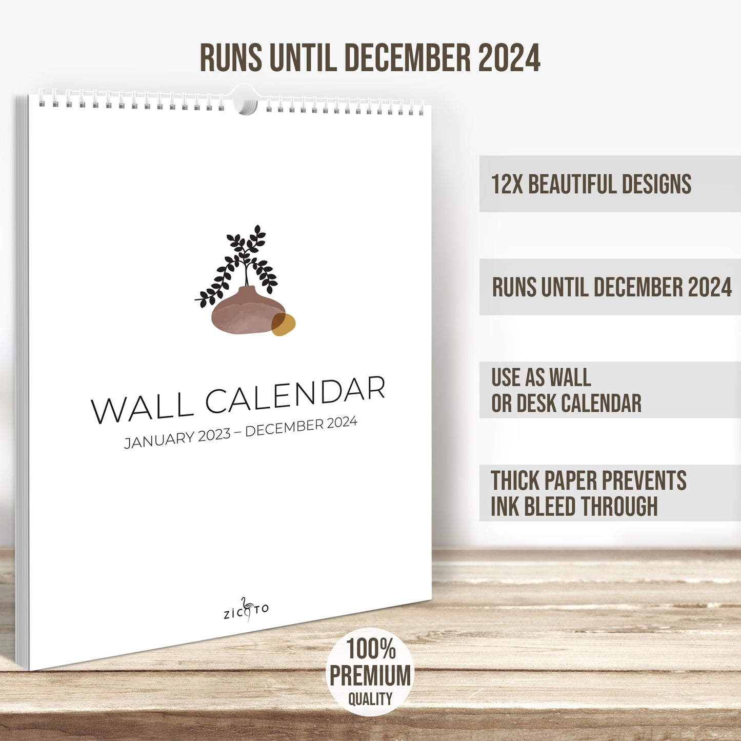 Beautiful Abstract Design Wall Calendar - Runs From June 2023 Until December 2024 - The Perfect 23-24 Spiral Calendar and Monthly Planner for Easy Organizing