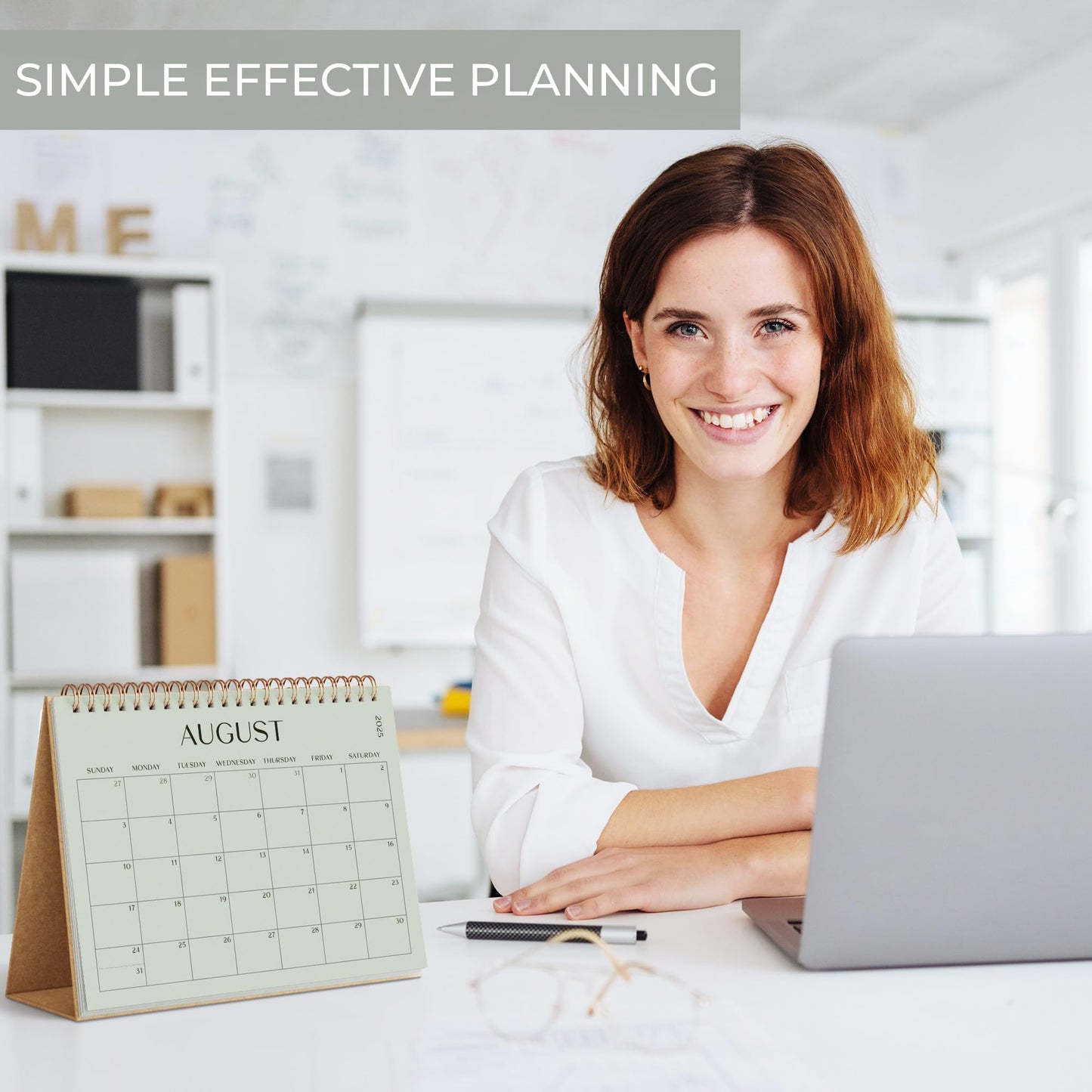 Aesthetic Desk Calendar 2025 - Runs from June 2025 until December 2026 - Beautiful Small 2025-2026 Flip Desktop Calendar for Easy Organizing