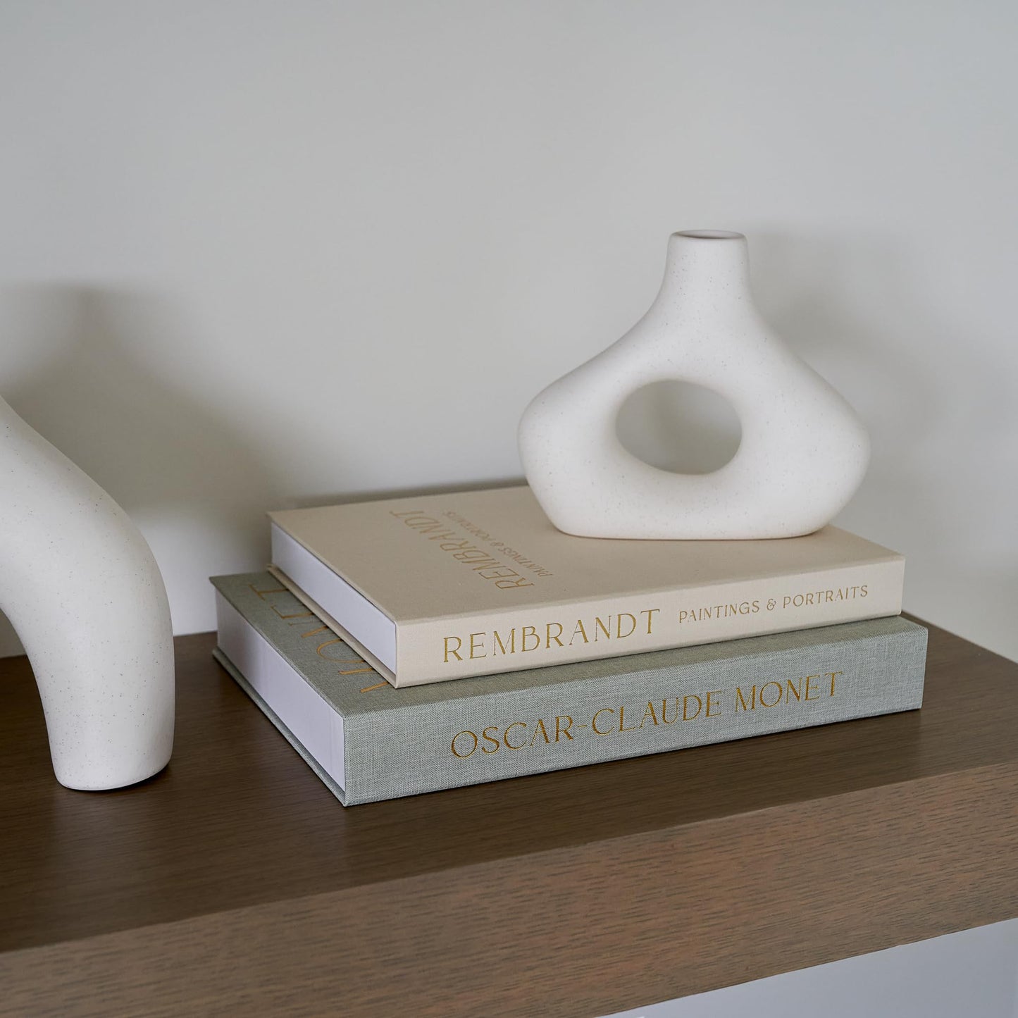 Beautiful Decorative Books - Set of 2 Linen Boxes Enhance Your Coffee Table, Bookshelf or Mantle Decor - Aesthetic Fake/Faux Books for Modern Home Decoration, Photo Storage and as a Keepsake Box