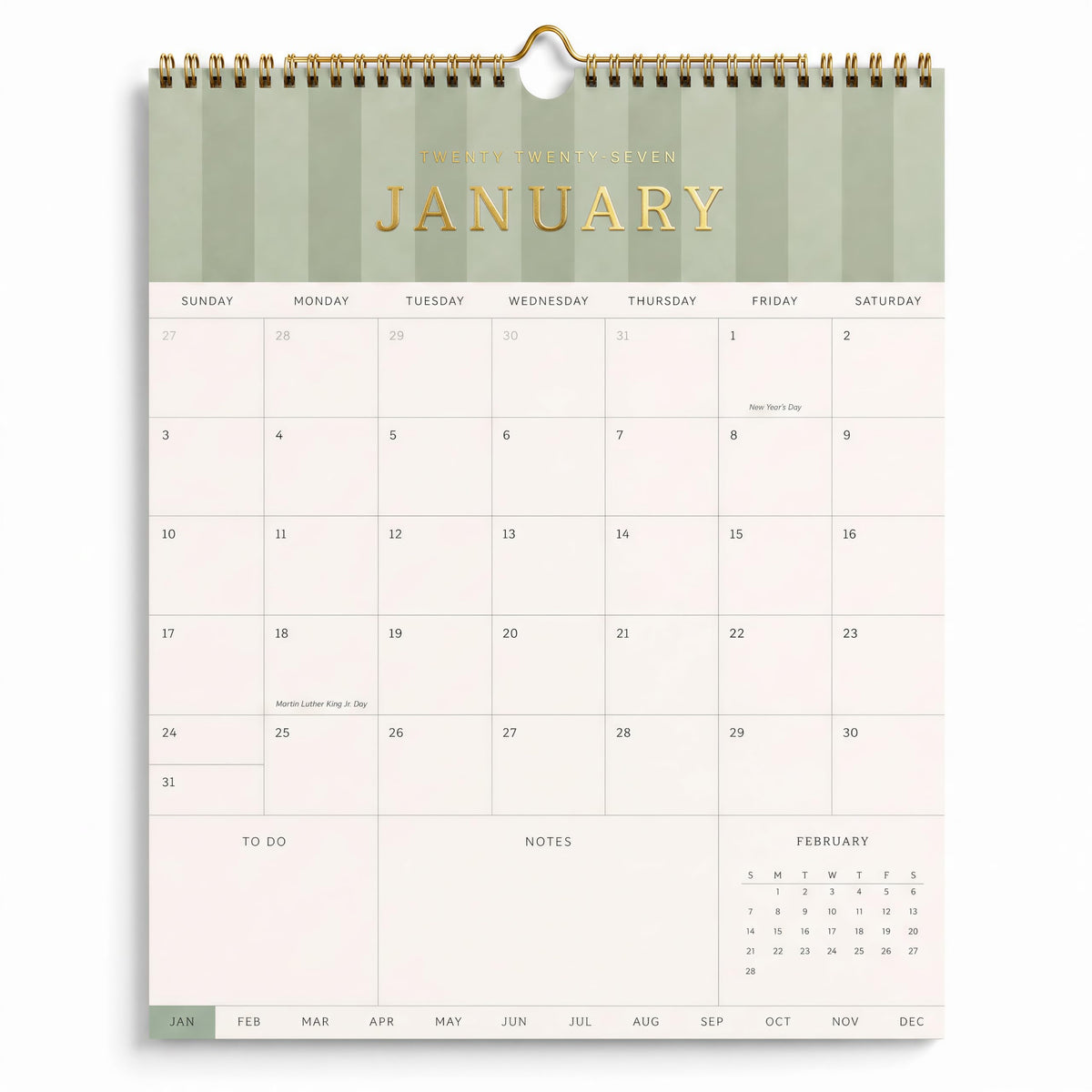 Aesthetic 2027-2028 Wall Calendar - Runs from January 2027 Until July 2028 - The Perfect Modern Greenery Calendar Planner for Easy Organizing
