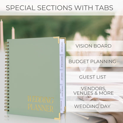 Beautiful Wedding Planner Book and Organizer - Perfect for Detailed Planning Of Your Big Day - Unique Engagement Gift for Newly Engaged Couples, Future Brides and Grooms