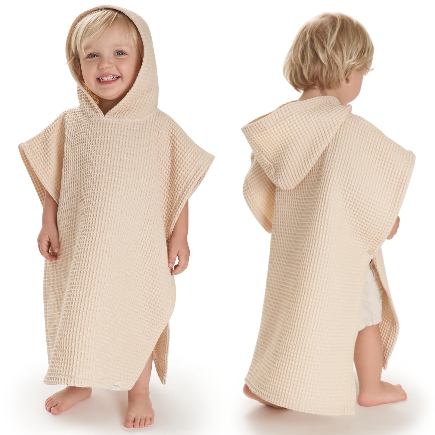 ZICOTO Soft Hooded Beach Towel for Kids - Cute Towel for Babies and Toddler Made of Waffle Cotton - Perfect Lightweight and Absorbent for Bath, Beach, Pool