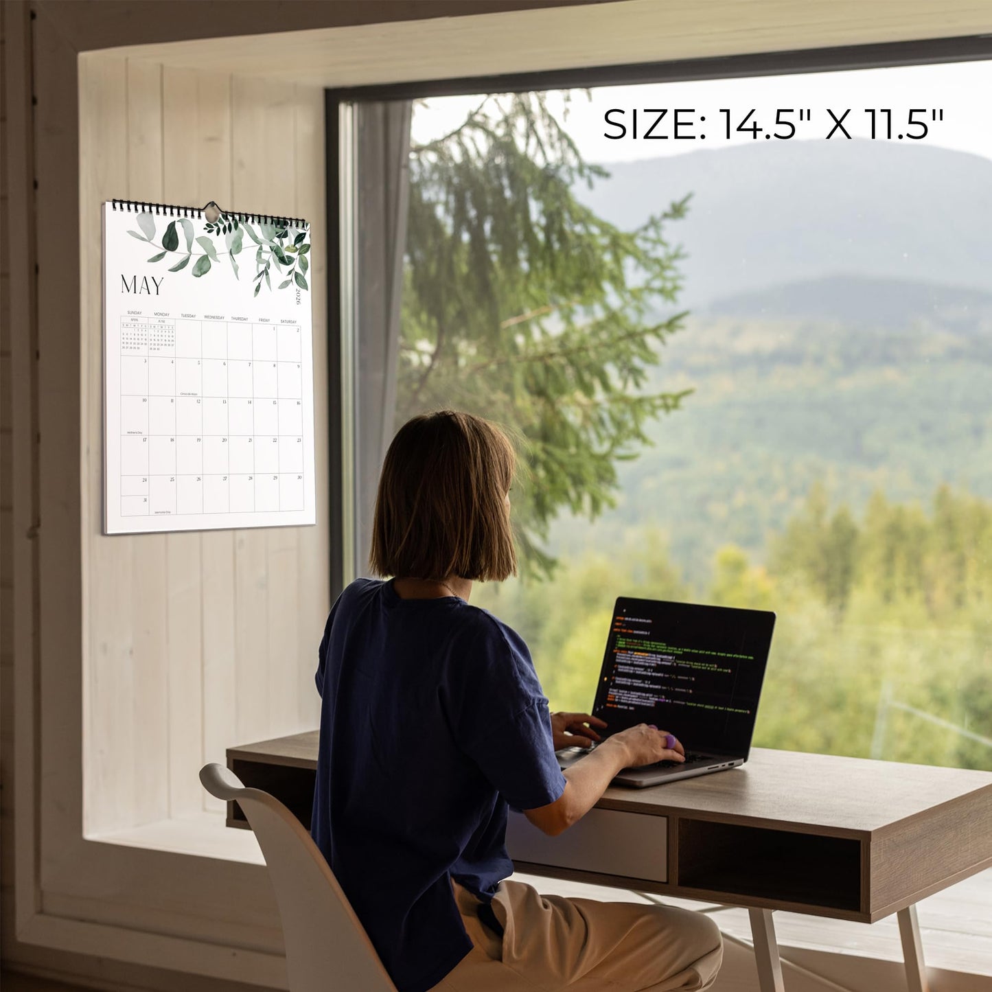 Aesthetic 2025-2026 Wall Calendar - Runs from January 2025 Until July 2026 - The Perfect Modern Greenery Calendar Planner for Easy Organizing