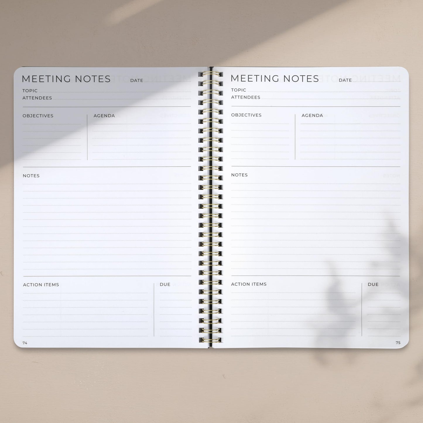 ZICOTO Beautiful Meeting Notebook For Work Organization - Easily Take Notes And Keep Agendas on Track - The Perfect Office Planner Supplies for Women & Men to Professionally Manage Business Projects