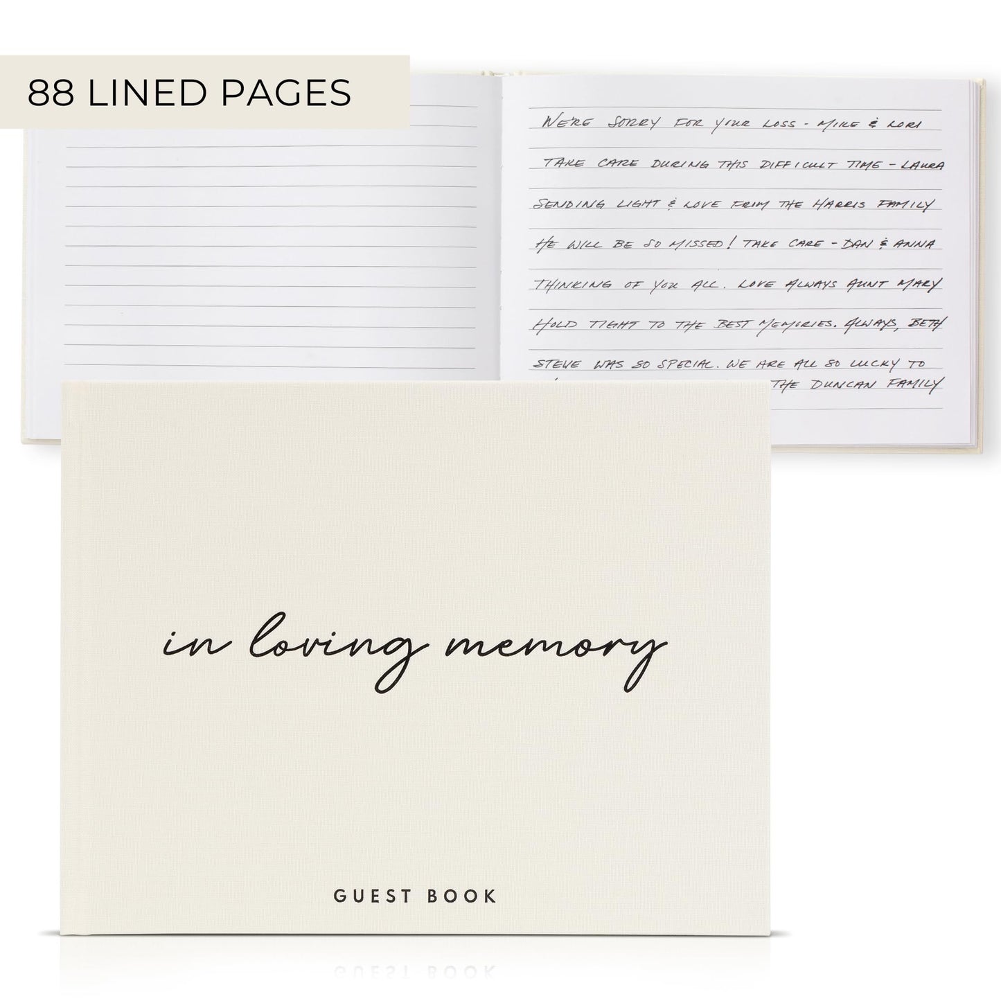 ZICOTO Beautiful Linen Funeral Guest Book for The Celebration of Life - The Perfect in Loving Memory Book with Ample Space to Sign in for Guests - Premium Craftsmanship for Honoring Loved Ones