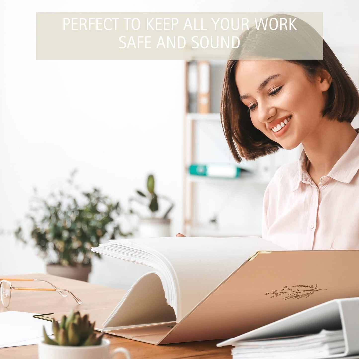 Aesthetic 3 Ring Binder Set of 2 - Sturdy 1 Inch Binder Fits Letter Sized Paper - A Cute Three Ring Holder for Women or Men with Pocket Easily Organizes Your Paperwork for School, Office or Work