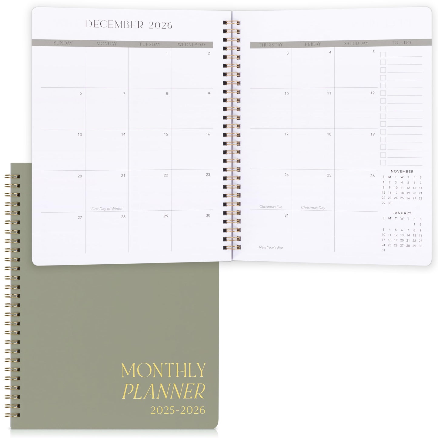 Beautiful 2025-2026 Monthly Planner and Calendar Book - To Do List Notebook That Easily Organizes Your Tasks to Boost Productivity - Runs From January 2025 Until December 2026