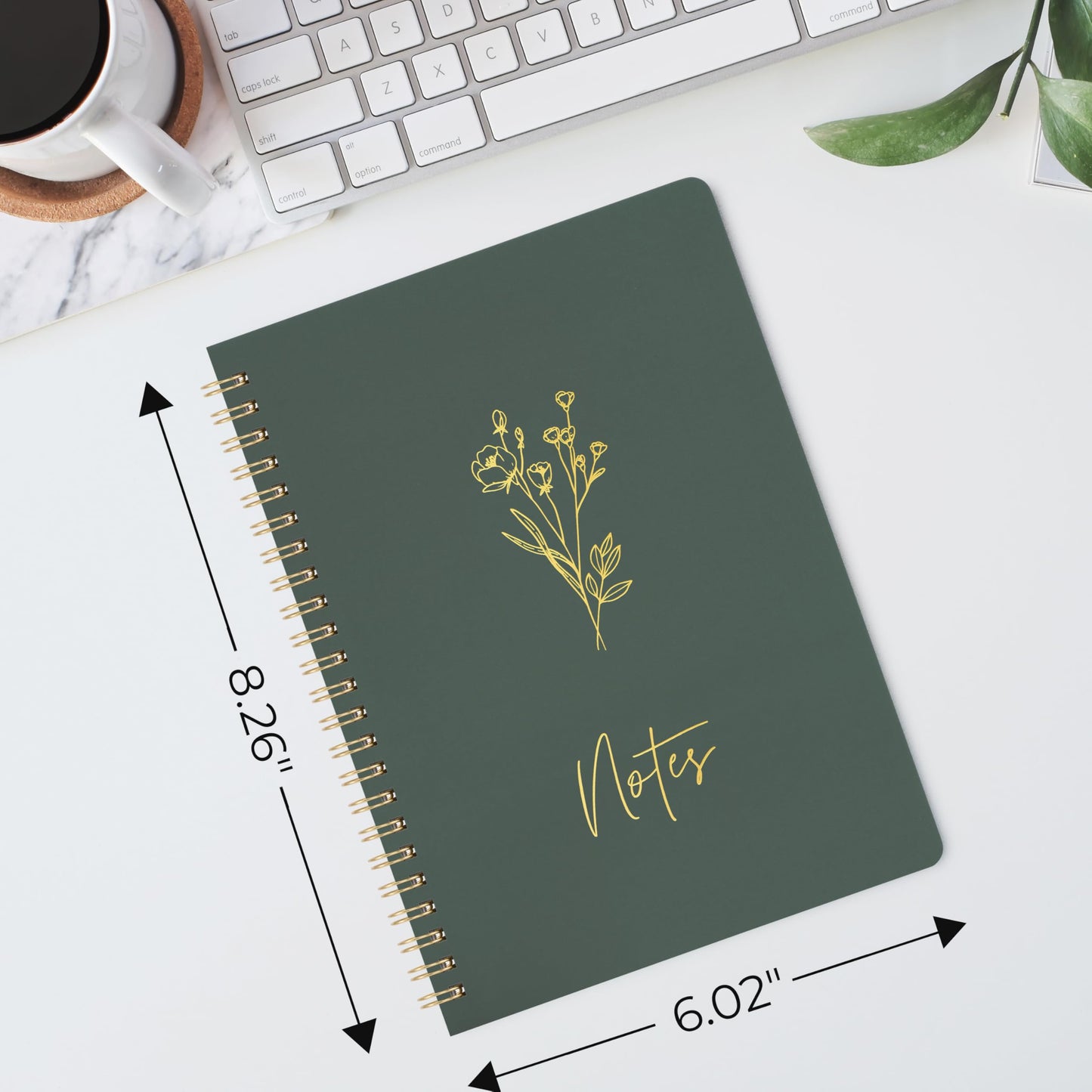 ZICOTO Aesthetic Spiral Notebook Set of 3 - Cute 8x6 College Ruled Journals with Pockets - Perfect for Women to Stay Organized at Work or School
