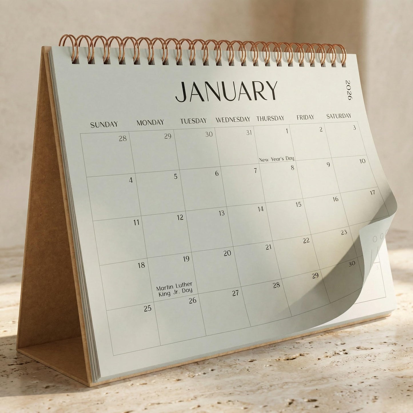 Aesthetic Desk Calendar 2026-2027 - Runs from January 2026 until July 2027 - Beautiful Small 26-27 Flip Desktop Calendar for Easy Organizing