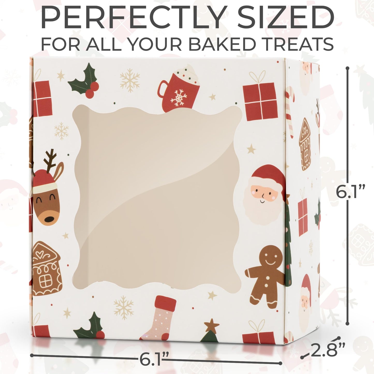 Beautiful Christmas Cookie Boxes Set Of 9 - Cute Containers Are Perfect To Share Delicious Homemade Cookies, Candy Or Cupcakes With Friends & Family - Sturdy Tins With Lids For Holiday Gift Giving