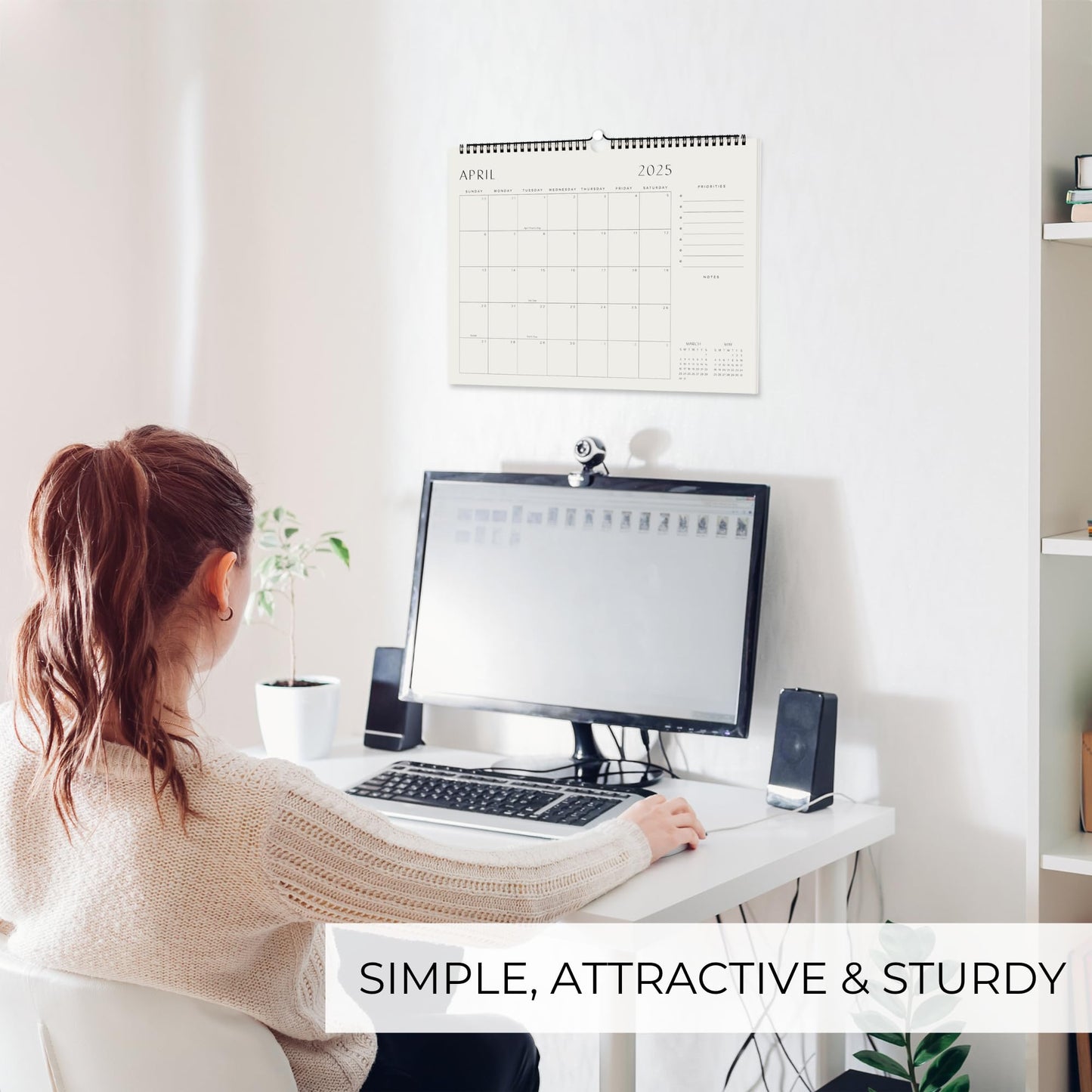 Beautiful 2025-2026 Wall Calendar - Runs from January 2025 until July 2026 - 14.5"x11.5" Office Wall Calendar for Easy Organizing