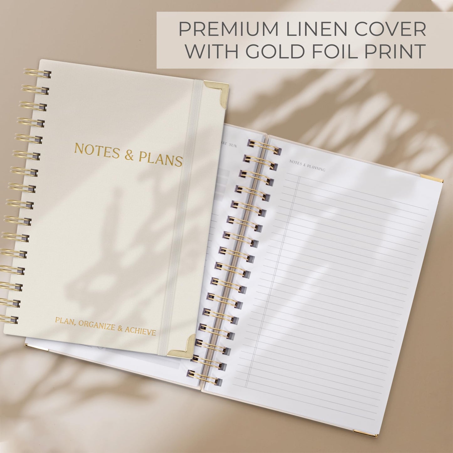 ZICOTO Aesthetic Daily Planner And Notebook With Hourly Schedule - Beautiful Spiral To do List Notepad For Work/Home to Organize Tasks And Appointments - Stylish School/Office Supplies Book For Women