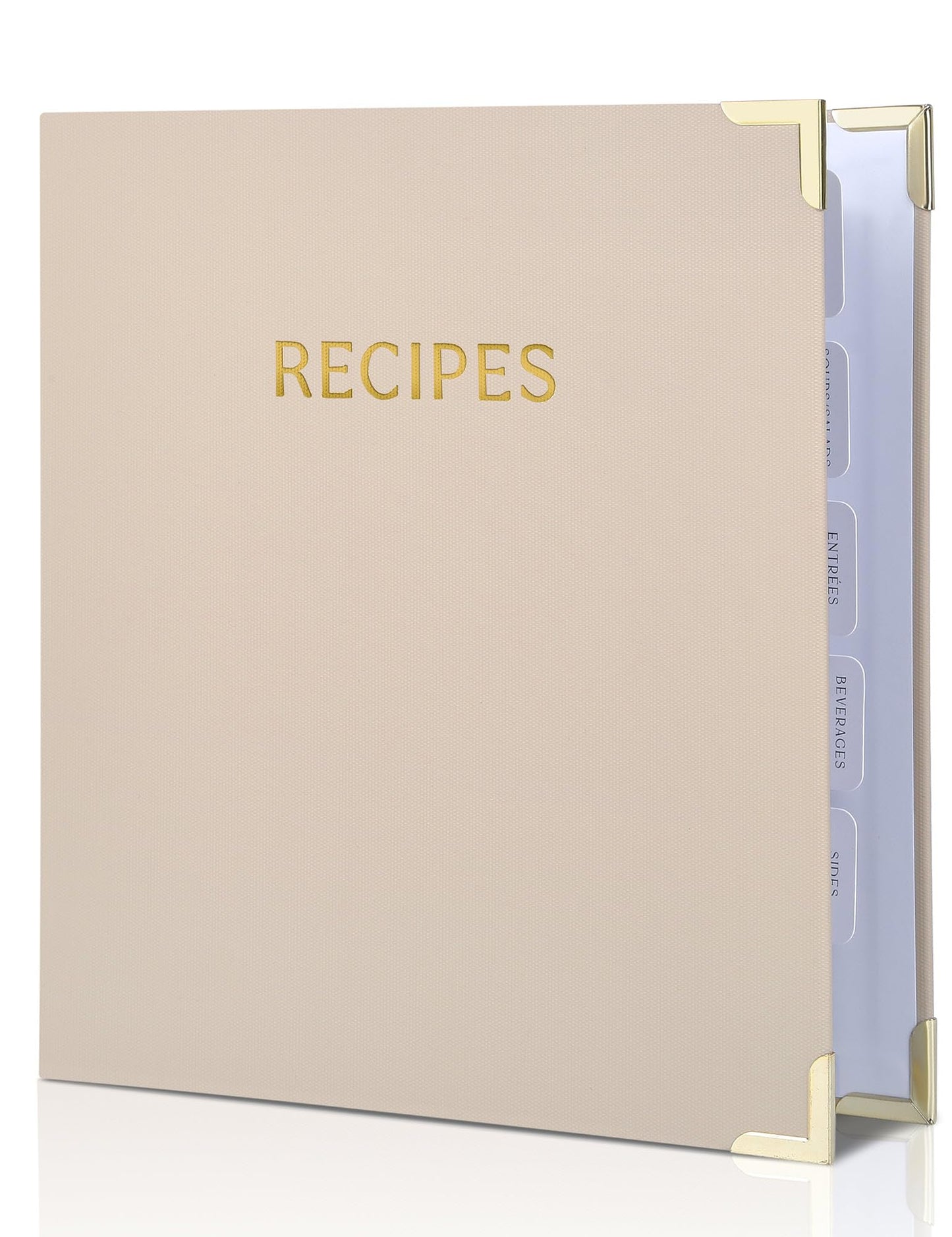 Aesthetic Recipe Binder with Polyester Waterproof cloth Cover - The Perfect Recipe Book with Plastic Sleeves to Write in Your Own Recipes - Quality Blank Cookbook Binder, Cards incl.