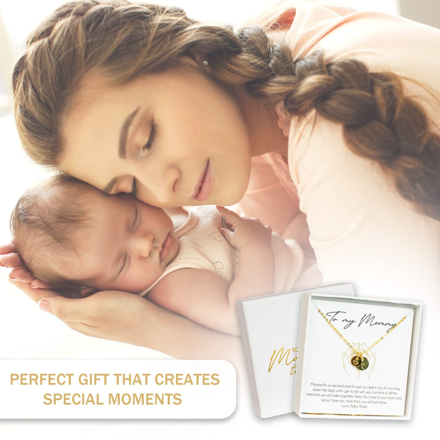 Beautiful Necklace For The First Time Mom to Be - Unique 14k Gold Dipped Pregnancy Gift For The Expecting Mommy to Be - Beautiful Sterling Silver Necklace For Women That Fits Perfect to Every Outfit