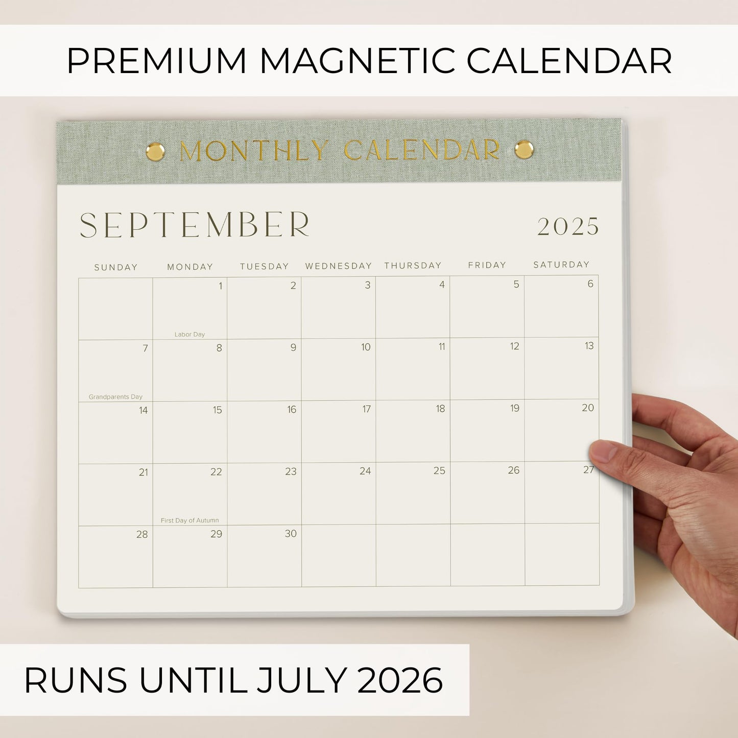 Beautiful 2025-2026 Magnetic Fridge Calendar - Runs From January 2025 Until July 2026 - The Perfect Monthly Refrigerator Calendar for Easy Organizing