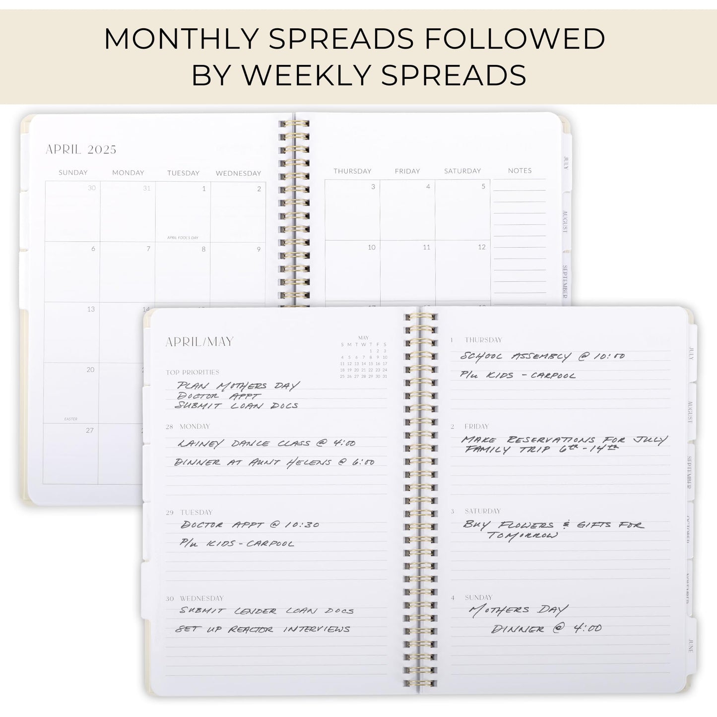 Beautiful 2025 Daily Planner - 7" x 10" Daily Planner for Women or Men with Weekly & Monthly Spreads for Easy Planning - Perfect Calendar Book To Organize All Tasks and Boost Productivity