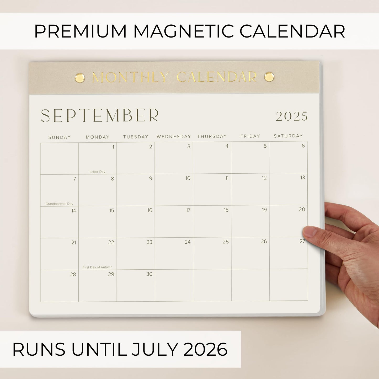 Beautiful 2025-2026 Magnetic Fridge Calendar - Runs From January 2025 Until July 2026 - The Perfect Monthly Refrigerator Calendar for Easy Organizing