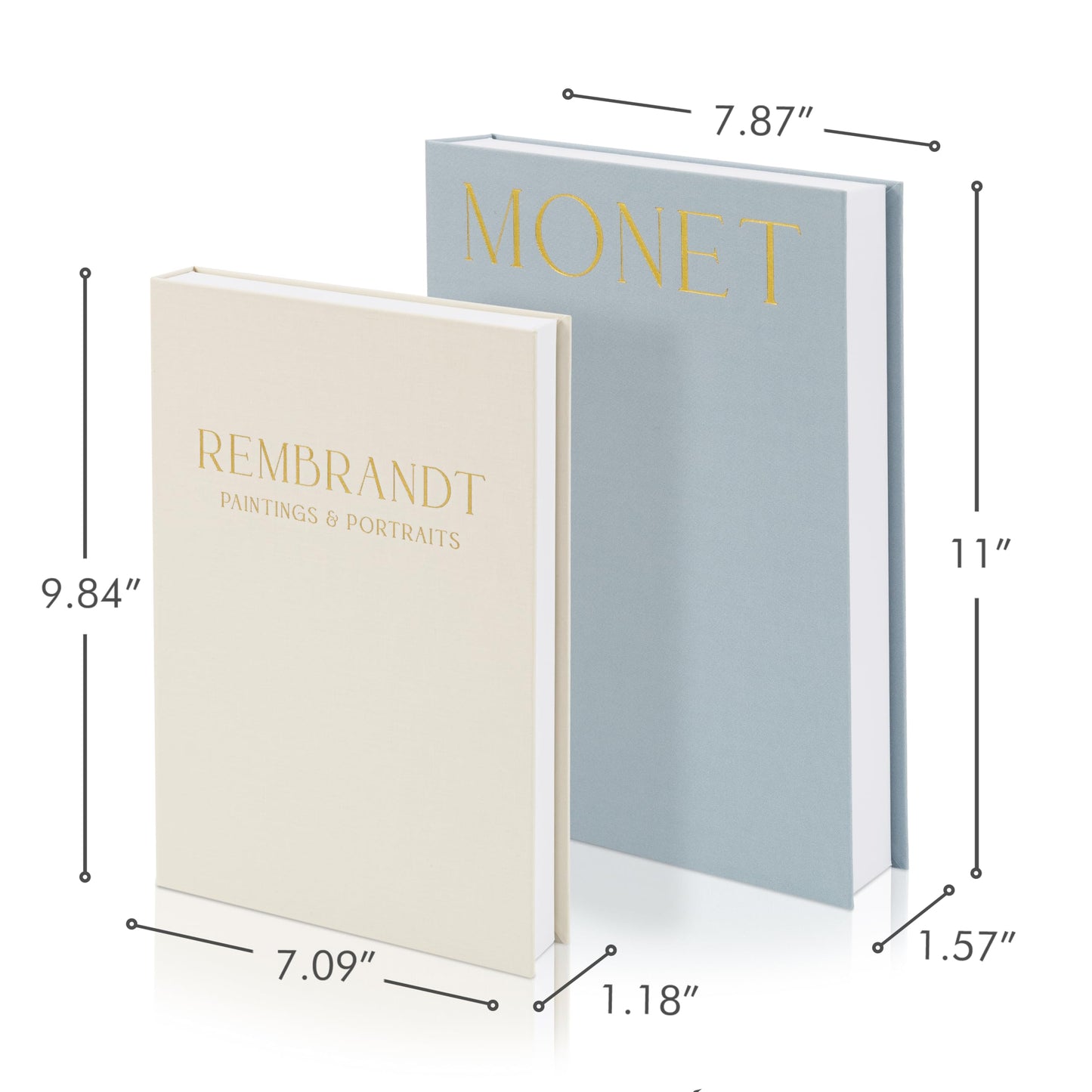 Beautiful Decorative Books - Set of 2 Linen Boxes Enhance Your Coffee Table, Bookshelf or Mantle Decor - Stylish Fake/Faux Books for Modern Home Decoration, Photo Storage and as a Keepsake Box