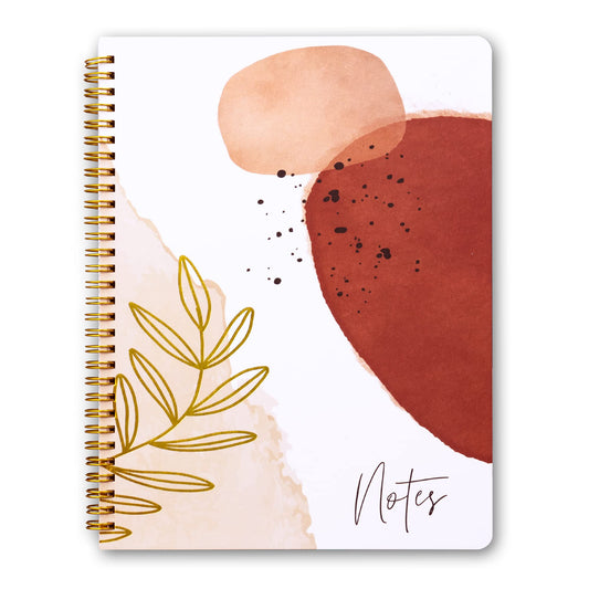 ZICOTO Aesthetic Spiral Notebook Journal For Women - Cute Abstract 10.5" x 8.5" College Ruled Notebook With Large Pockets, Lined Pages and Hardcover - Perfect to Stay Organized at Work or School