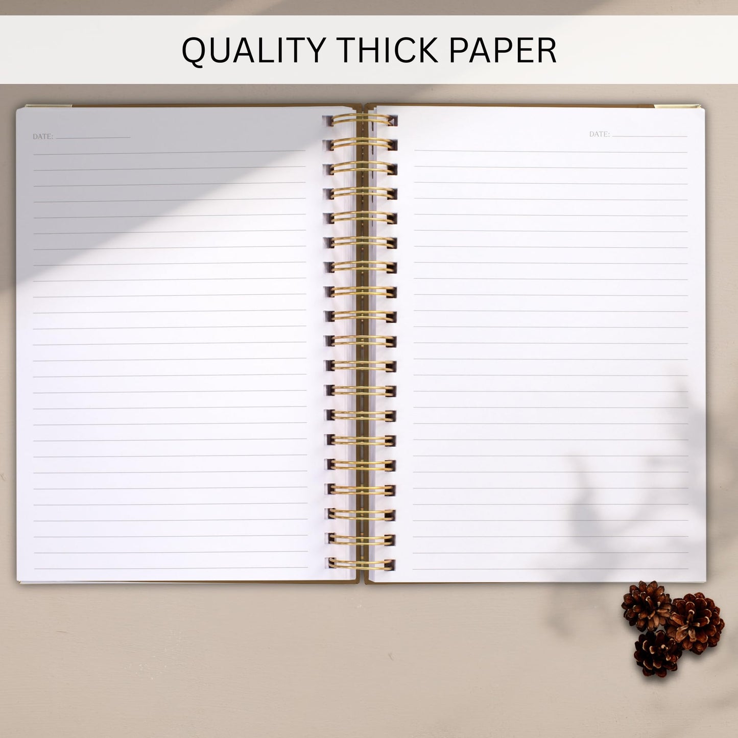 Aesthetic Thick Spiral Notebook Journal For Women in B5 Format - Stylish Linen Hardcover College Ruled Note Book w 300 Lined Pages - Cute Supplies For Bible Study & Staying Organized at Work or School