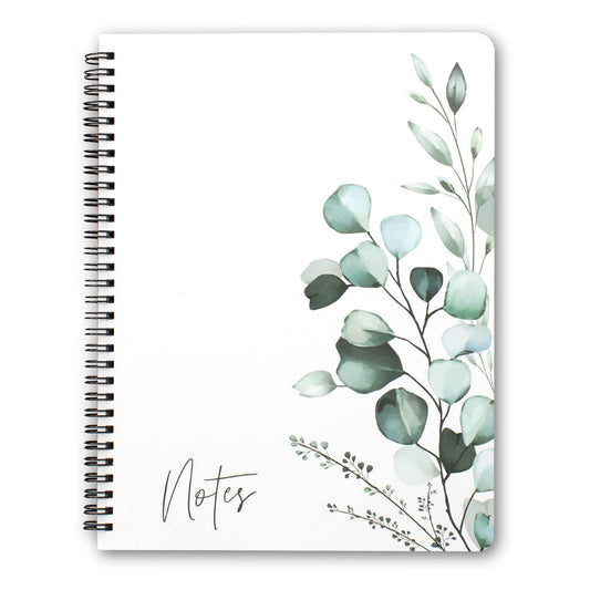 ZICOTO Aesthetic Spiral Notebook Journal For Women - Cute Greenery 10.5" x 8.5" College Ruled Notebook With Large Pockets, Lined Pages and Hardcover - Perfect to Stay Organized at Work or School