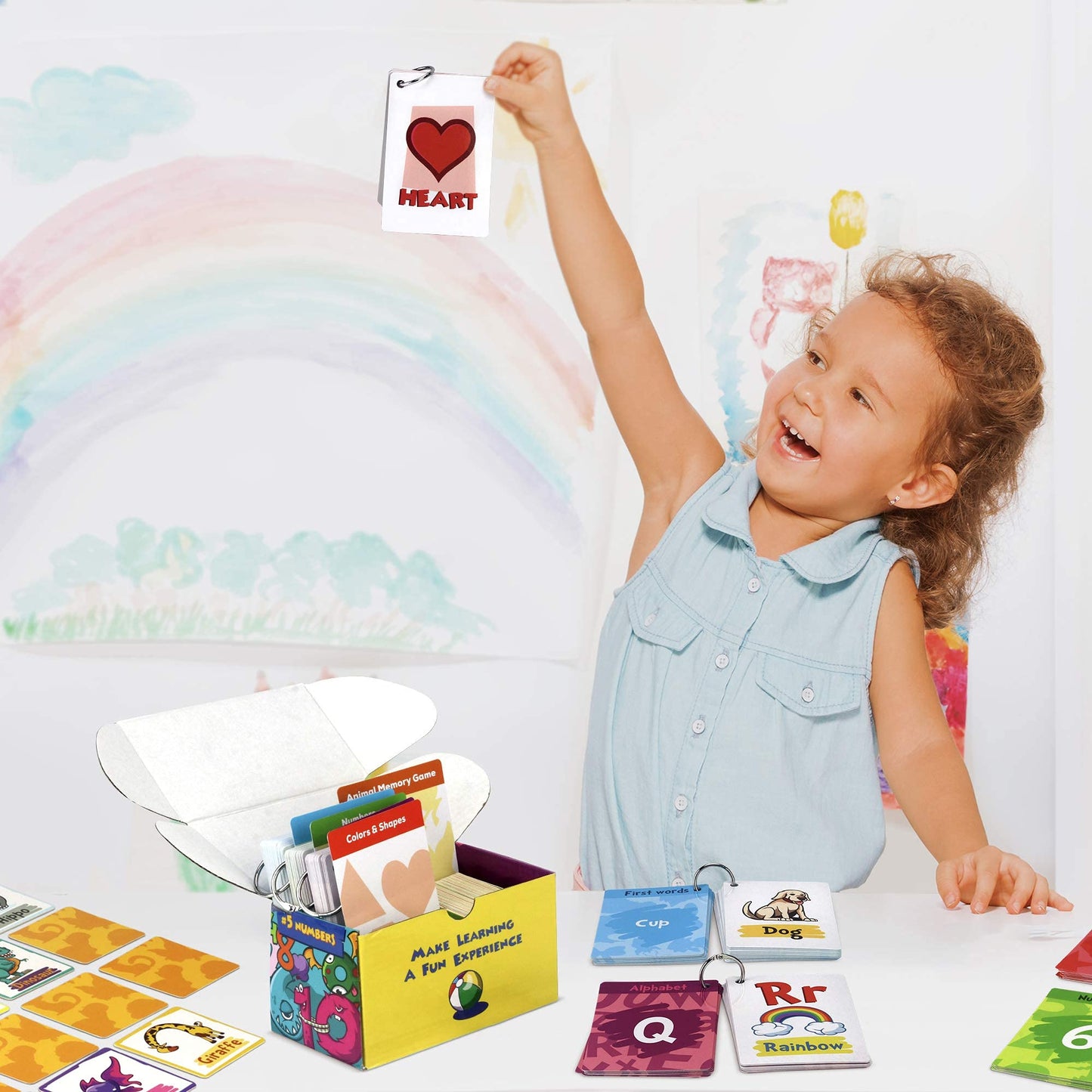 Simplified Flash Cards for Toddlers - 5X Fun Learning Flashcard Sets for Kids - Homeschool Learning Toy for Pre K - K - ABC Alphabet, Numbers, First Words, Colors, Shapes & Memory/Matching Game