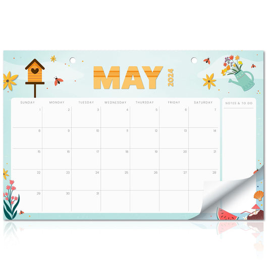 Aesthetic Seasonal Desk Calendar 2024-2025 - Runs From January 2024 Until July 2025 - The Perfect Desktop/Wall Calendar 17x11" for Easy Organizing