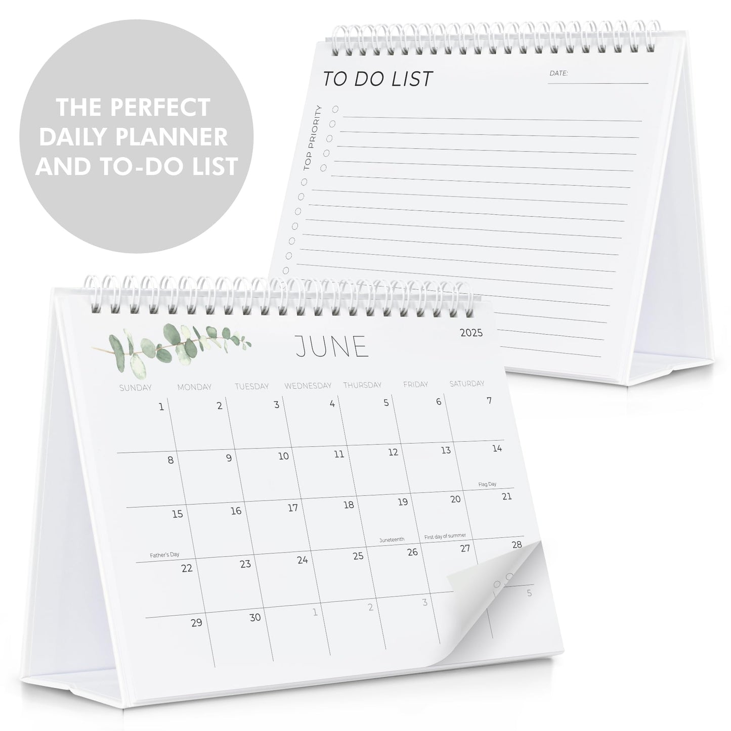Aesthetic Small 2024-2025 Desk Calendar with Stickers - Runs from October 2023 until June 2025 - Beautiful Flip Desktop Calendar 2023-2024 for Easy Organizing
