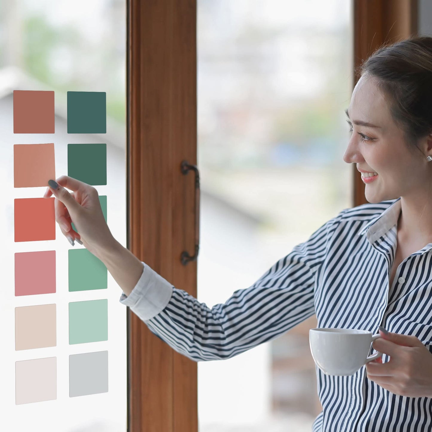 Reusable Dry Erase Sticky Notes Set of 12 - Beautiful 3" x 3" Pastel Notes are Easy to Use & Save Paper - Organize All Office Work or Home Tasks - Easily Stick On Walls, Fridge, Doors Or Windows
