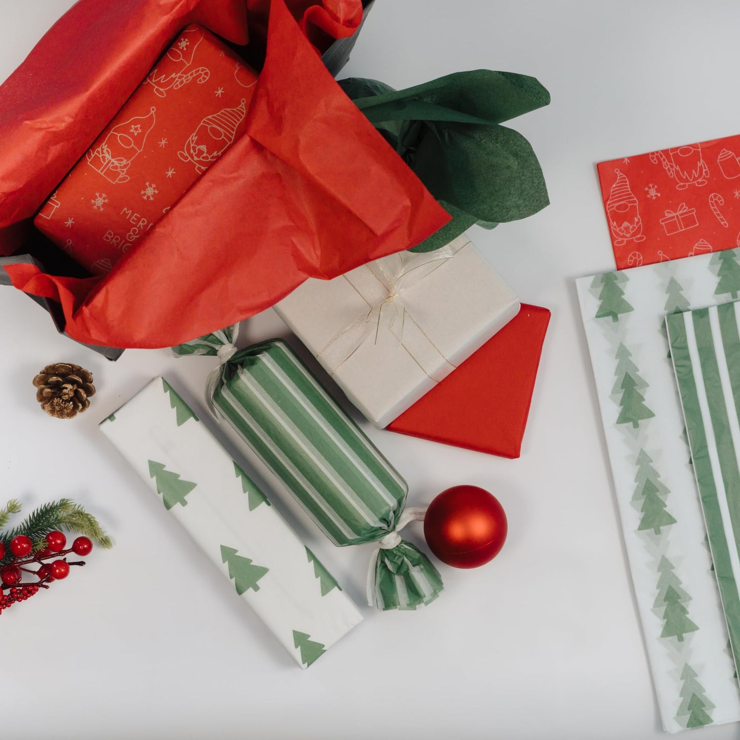 ZICOTO Beautiful Christmas Tissue Wrapping Paper Sheets for Gift Bags - Set of 120 Quality Tissue Papers with 6 Festive Designs - Add a Touch of Magic to Every Gift You Wrap - 19 x 13 in Per Sheet