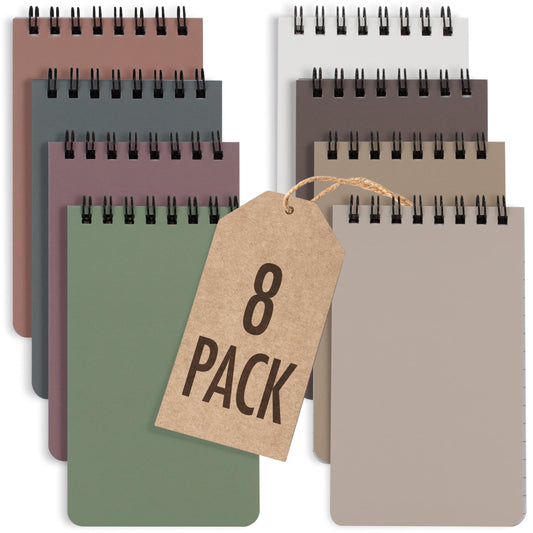 ZICOTO Aesthetic Pocket Notebooks Set Of 8 - Small 3x5 Spiral Notepads With Lined Pages - The Perfect Little Mini Note Pads to Stay Organized and Boost Productivity at Work or School