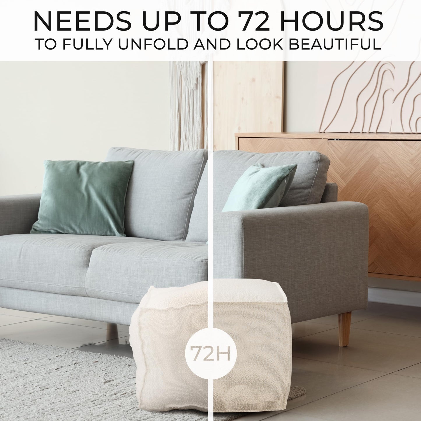 ZICOTO Beautiful Boucle Pouf Ottoman and Foot Rest - Elevate Your Living Room Decor with Lightweight Comfort and Charm - A Round Modern Foam Filled Foot Stool Perfect to Rest Your Feet