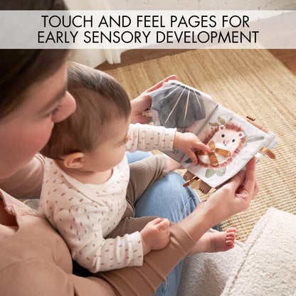 ZICOTO Soft Baby Book with Touch and Feel Pages - Cute Sensory Book for Babies 0-6 Months with Textured Animals, Mirror & Crinkle Paper - The Perfect Toy for Baby Showers Or as a Newborn/Infant Gift