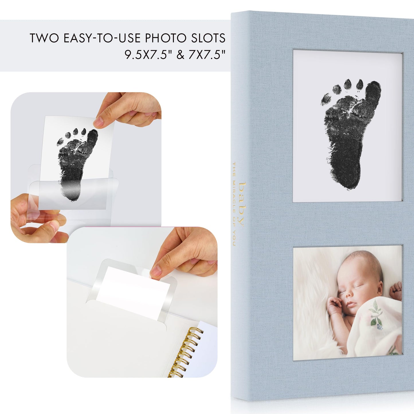 Keepsake Baby Memory Book for Boys and Girls - Timeless First 5 Year Baby Book With Photoslots - Cute Journal Scrapbook or Photo Album - Record a Milestone for Every Event from Birth to Age 5