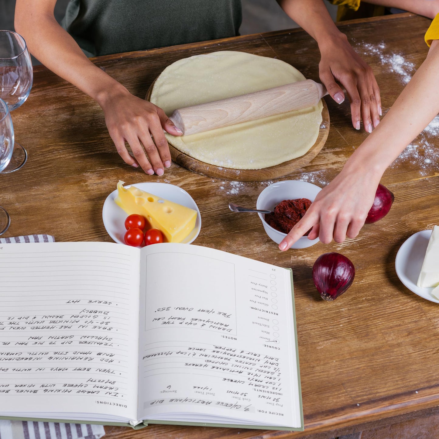 ZICOTO Aesthetic Blank Recipe Book with Waterproof Cover - The Perfect Recipe Notebook To Write In Your Own Recipes - Beautiful Blank Cookbook to Organize Your Recipes