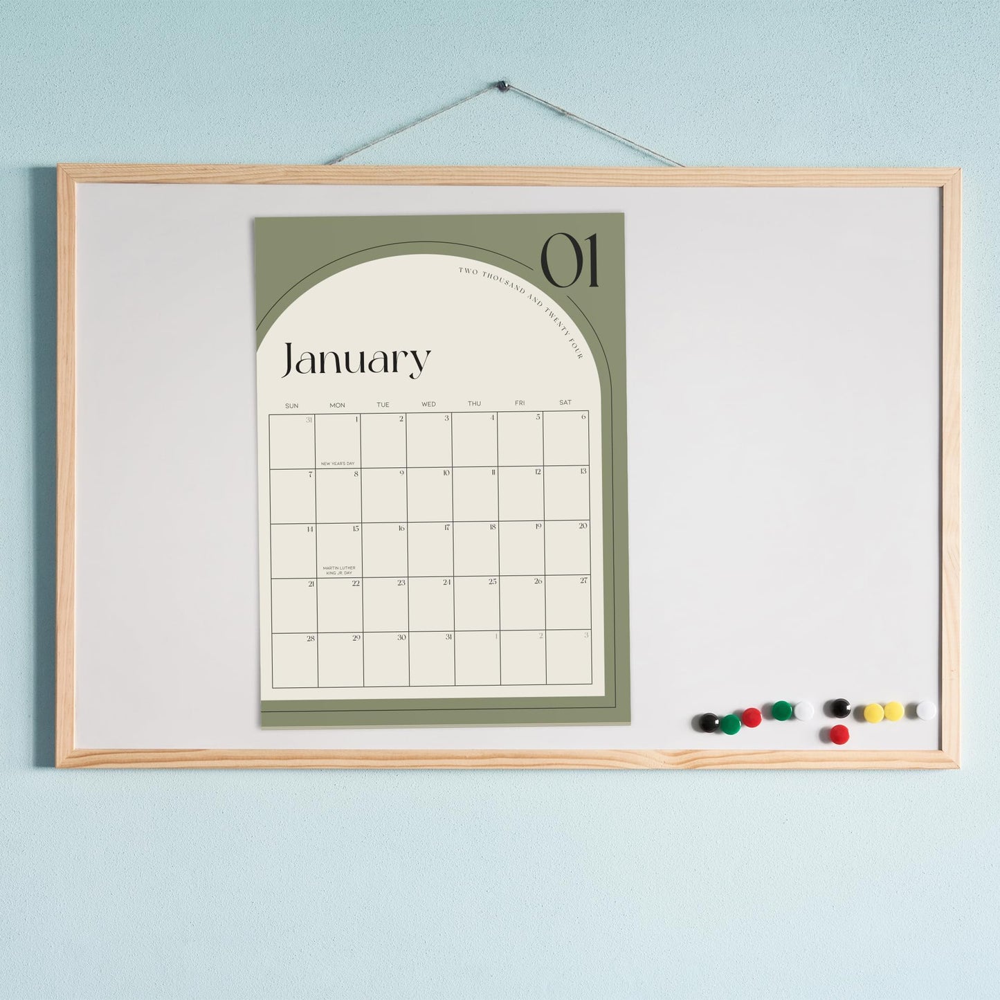 Aesthetic 2024 Magnetic Fridge Calendar - Runs from January 2024 Until July 2025 - The Perfect Monthly Refrigerator Calendar With Minimal Designs for Easy Organizing