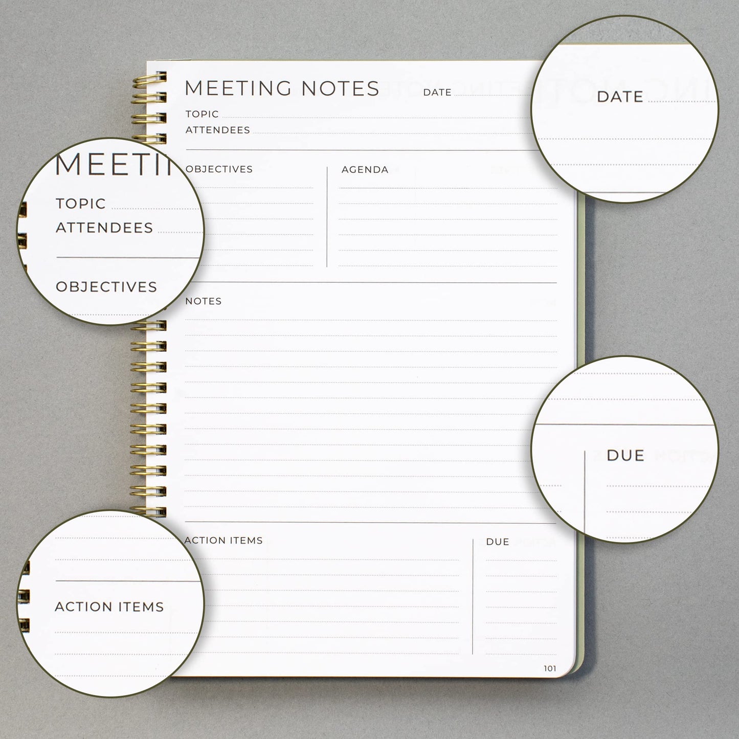 Beautiful Meeting Notebook For Work Organization - Easily Take Notes And Keep Agendas on Track - The Perfect Office Planner Supplies for Women & Men to Professionally Manage Business Projects