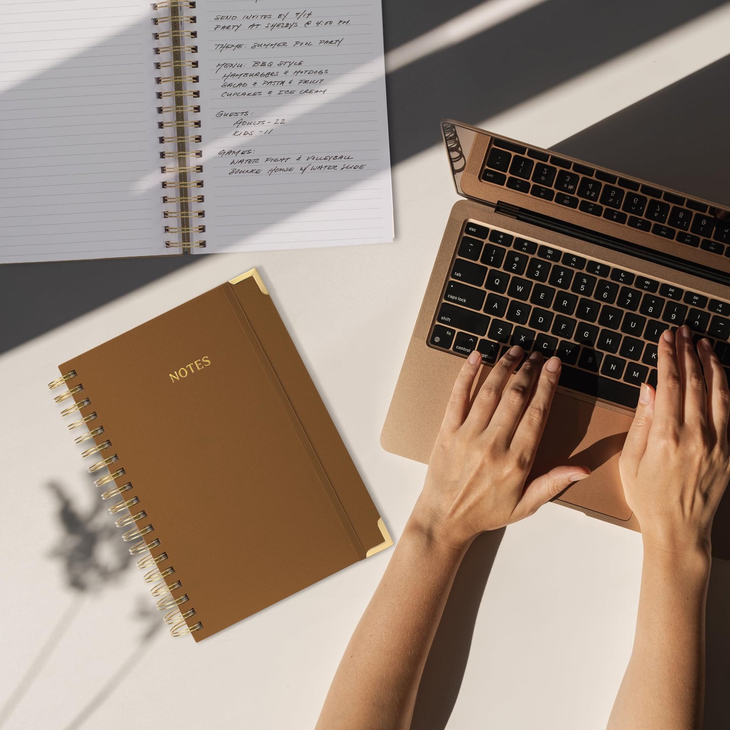 ZICOTO Aesthetic Thick Spiral Notebook Journal For Women in B5 Format - Modern Linen Hardcover Wide Ruled Note Book With 300 Lined Pages - Perfect For Writing And Staying Organized at Work or School